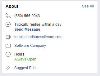 Facebook About Section Backlink