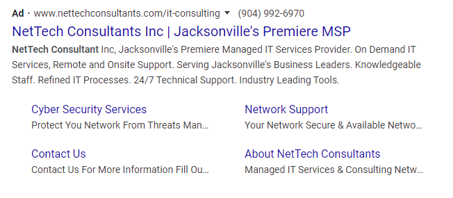 branded search ad on google part of an IT company digital marketing plan