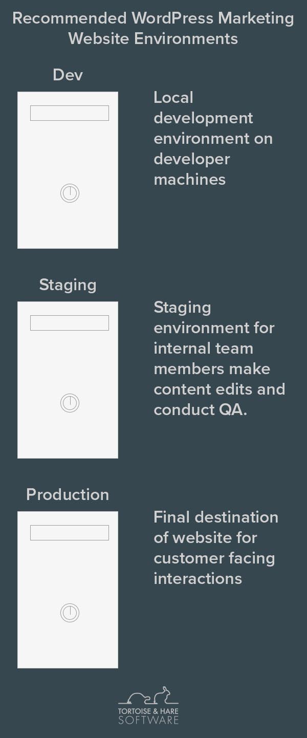 infographic of wordpress website environments 