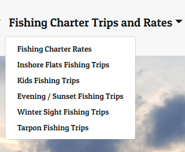 types of fishing packages for a charter fishing company