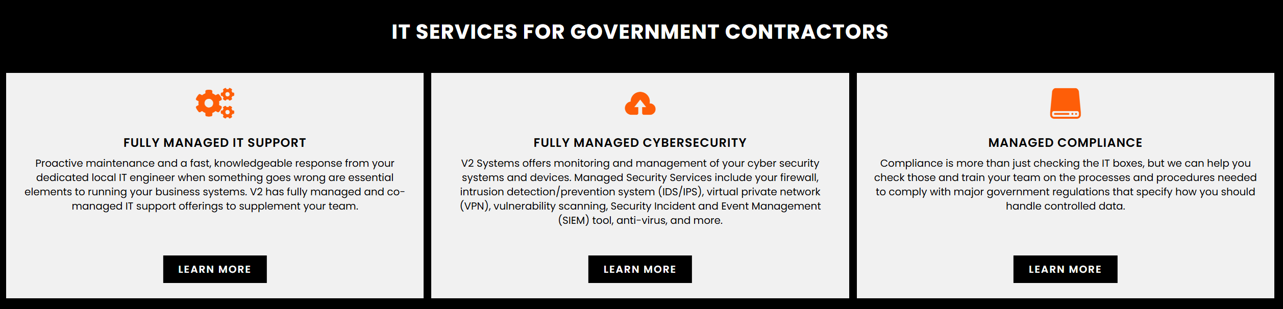 3 card block on a web page