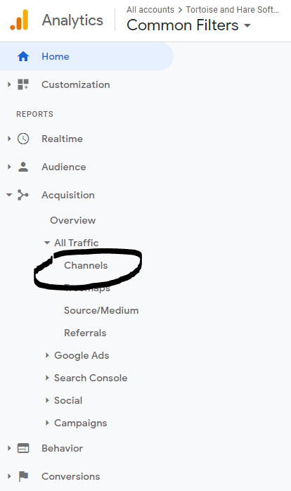 google analytics acquisition channels
