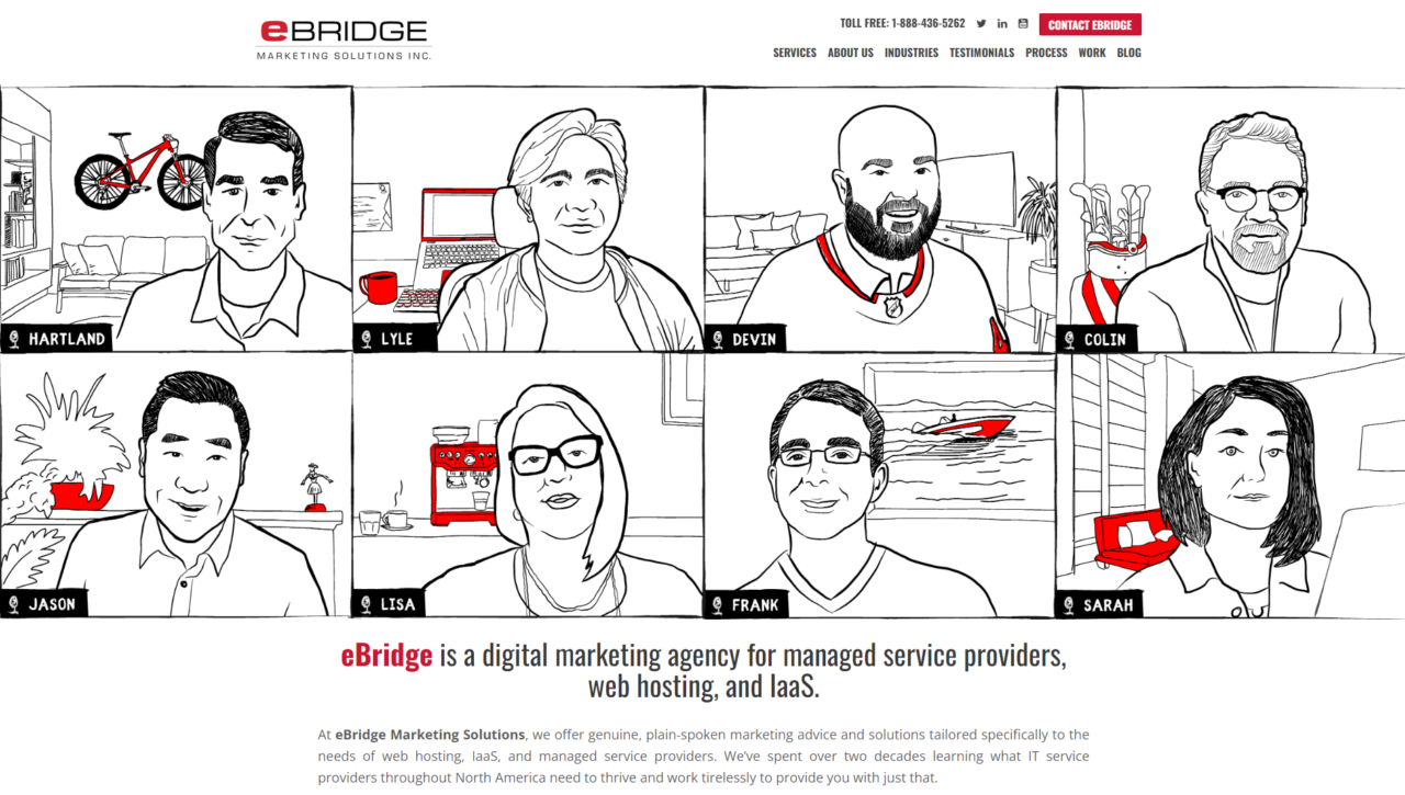 illustrative style on Canadian marketing agency homepage