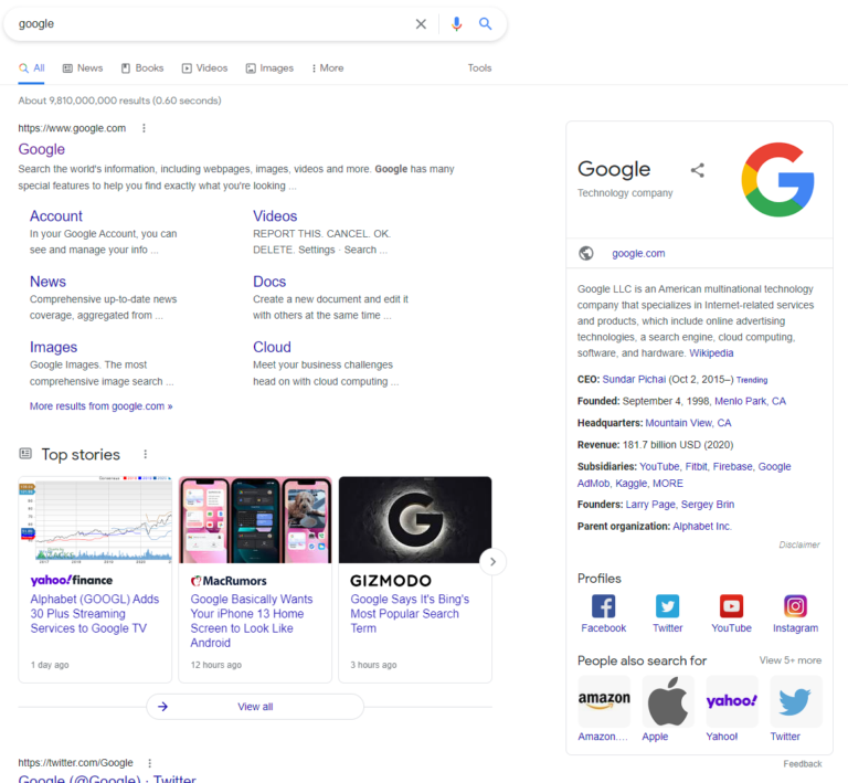 rich snippet based on organization schema structured data