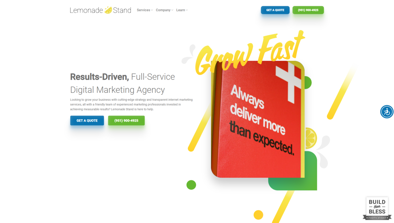 full service digital agency homepage