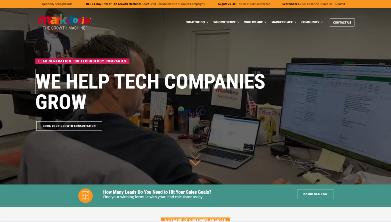 full service it marketing agency homepage