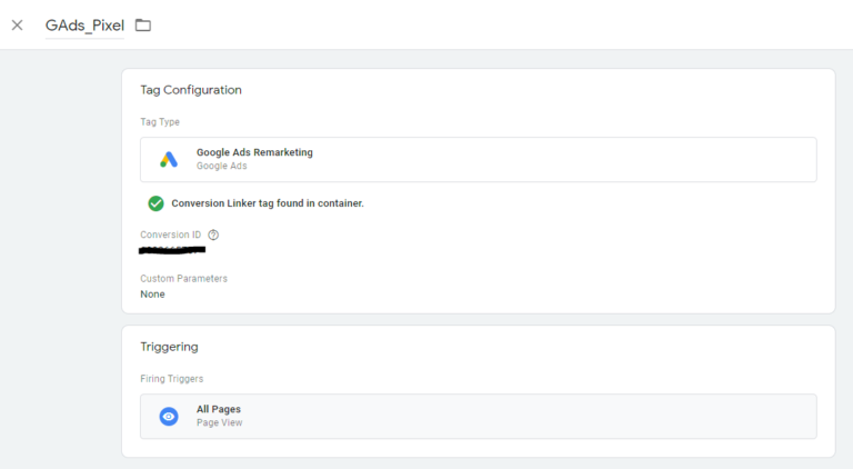 google ads remarketing tag in google tag manager for paid search campaign