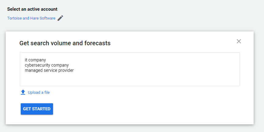 keyword plan for a paid search campaign