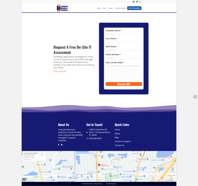 msp lead capture page with a primary cta