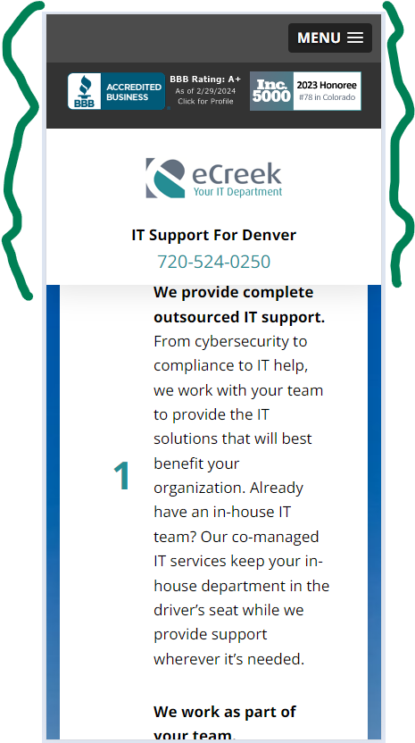 screen blocking header that degrades mobile experience and is bad for seo