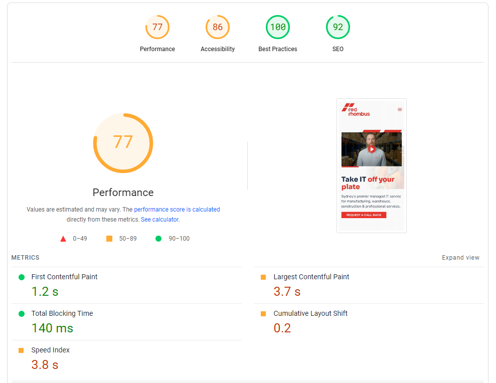 website performance boost on mobile for manufacturing erp provider