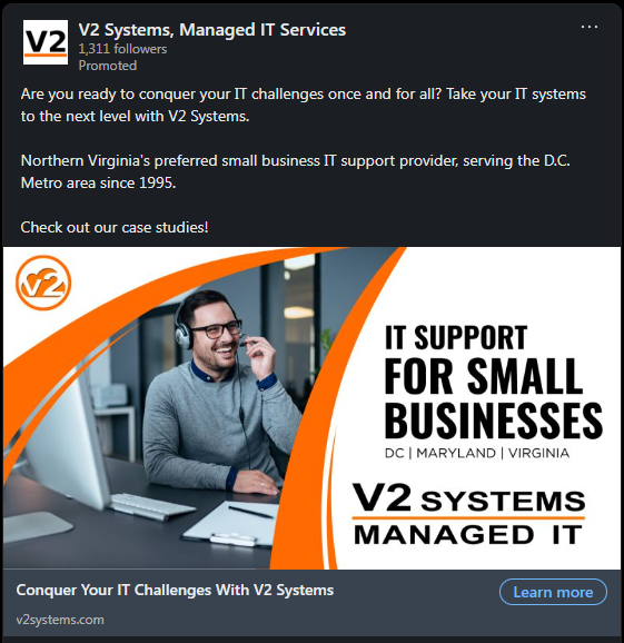 retargeting ad for an msp
