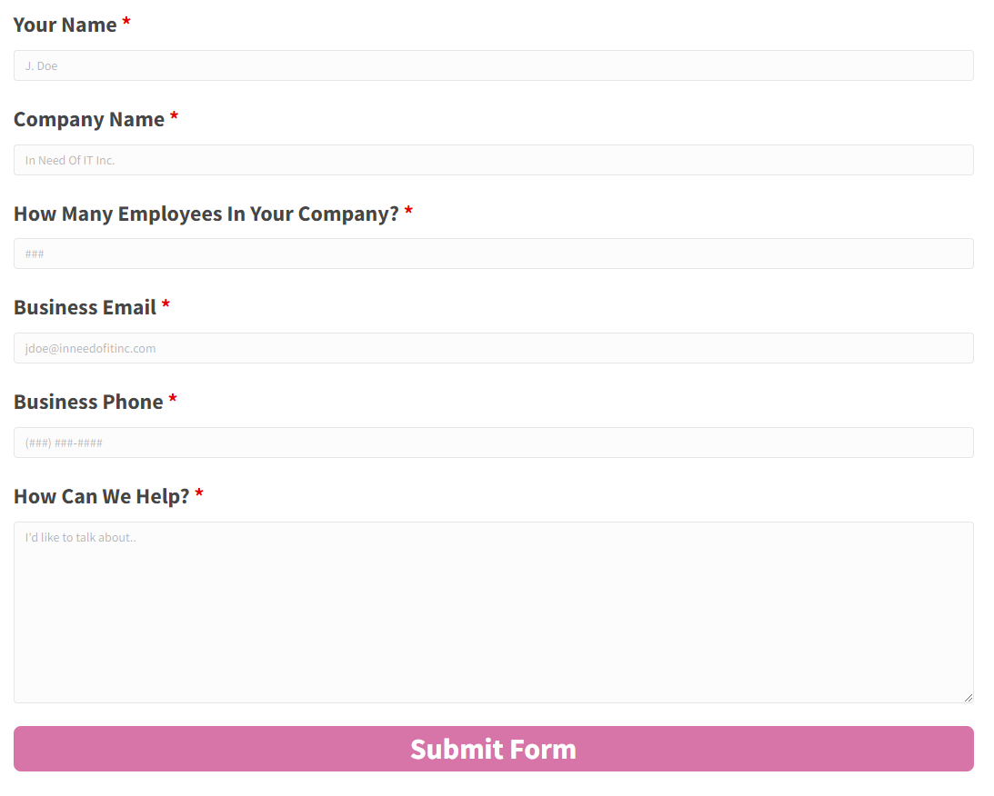 optimized form on MSP website