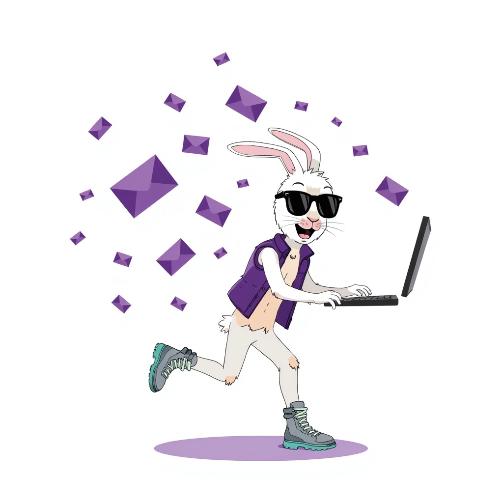 illustration of a brand character sending emails on behalf of an msp client