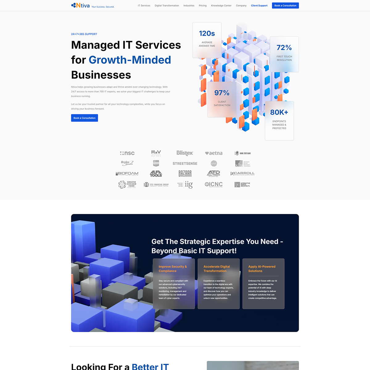 great seo landing pages on an msp website