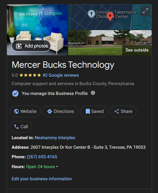 optimized google business profile for an msp