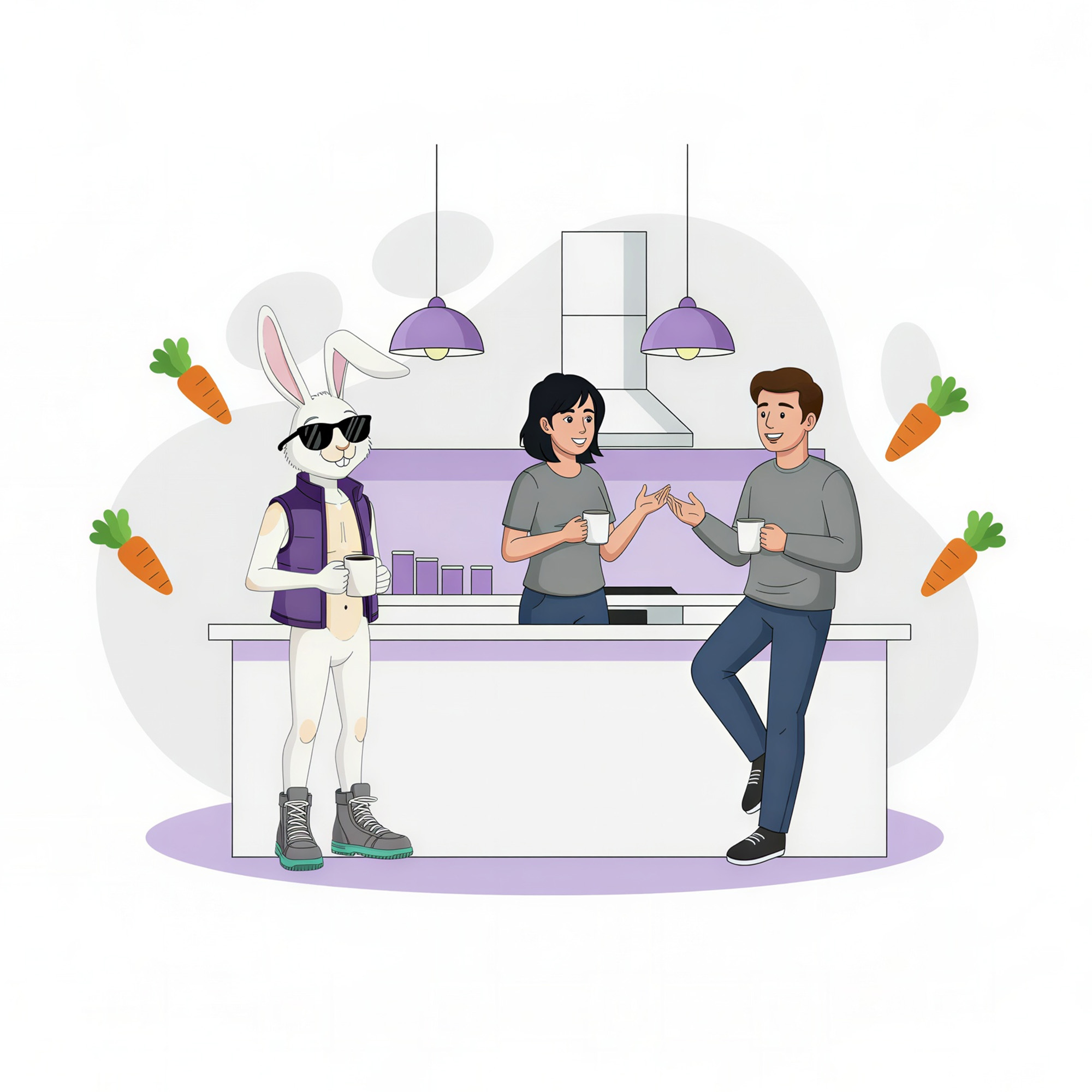 hanging out in the break room discussing meta advertising performance for b2b tech startup