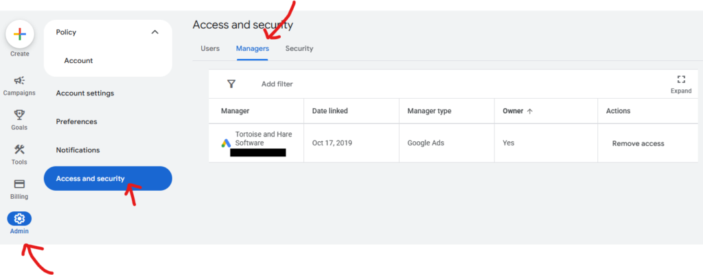 where to approve google ads manager account linking requests