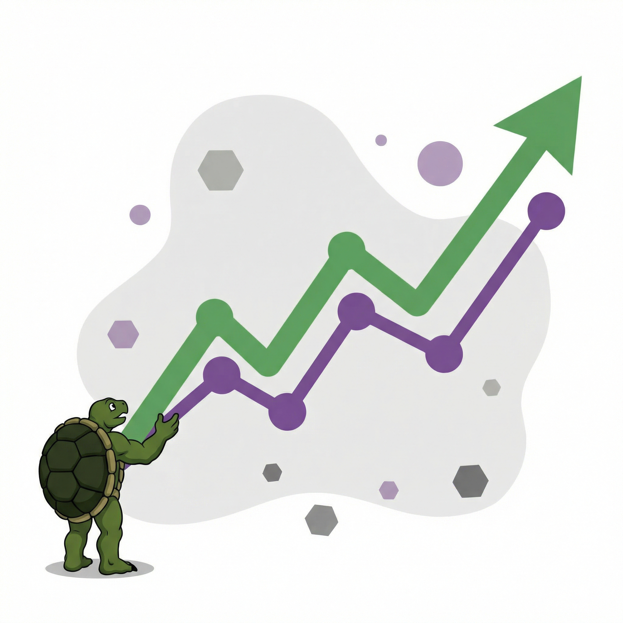 line chart going up and to the right, indicating growth in organic traffic