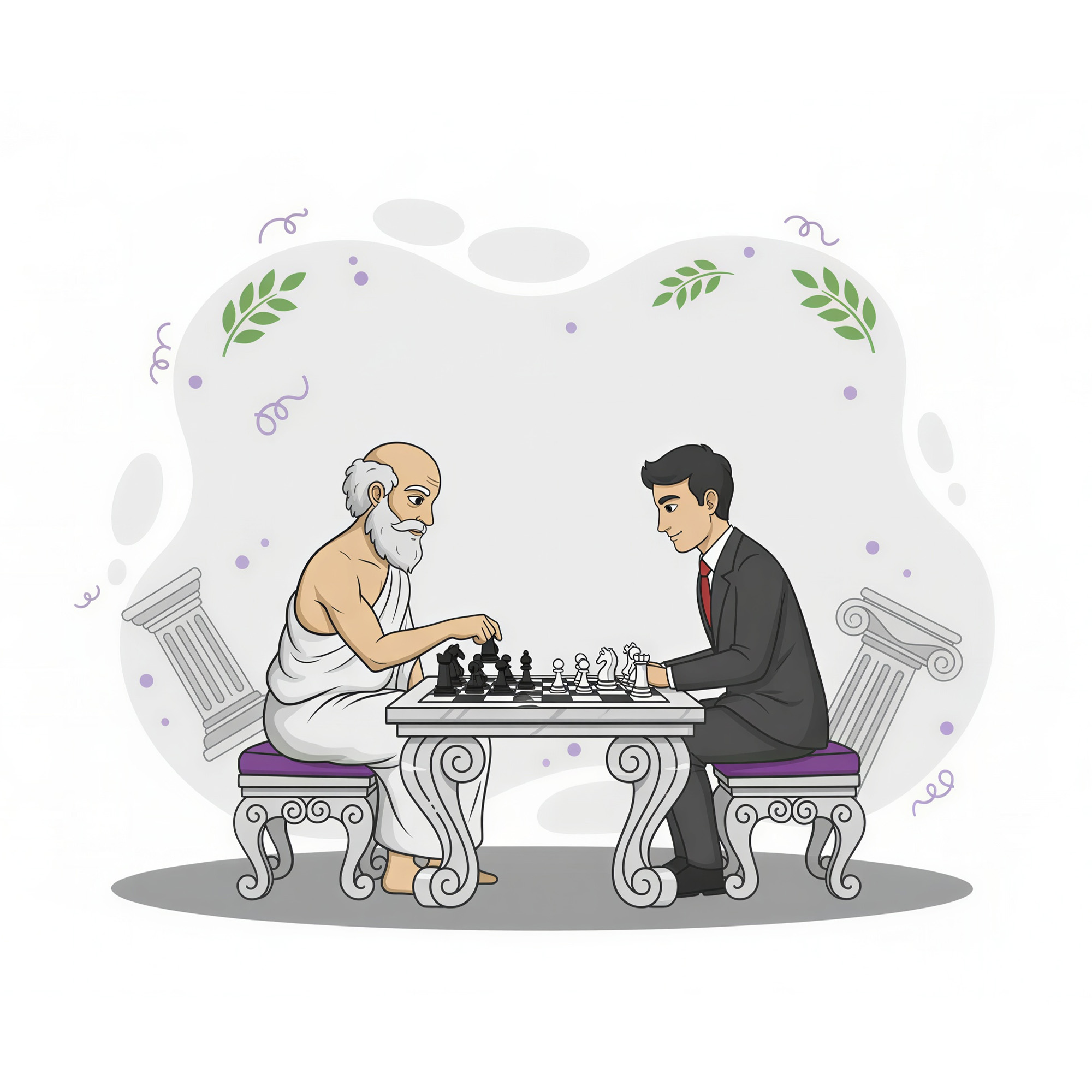 two people playing chess in the park, illustrating the concept of strategic thinking