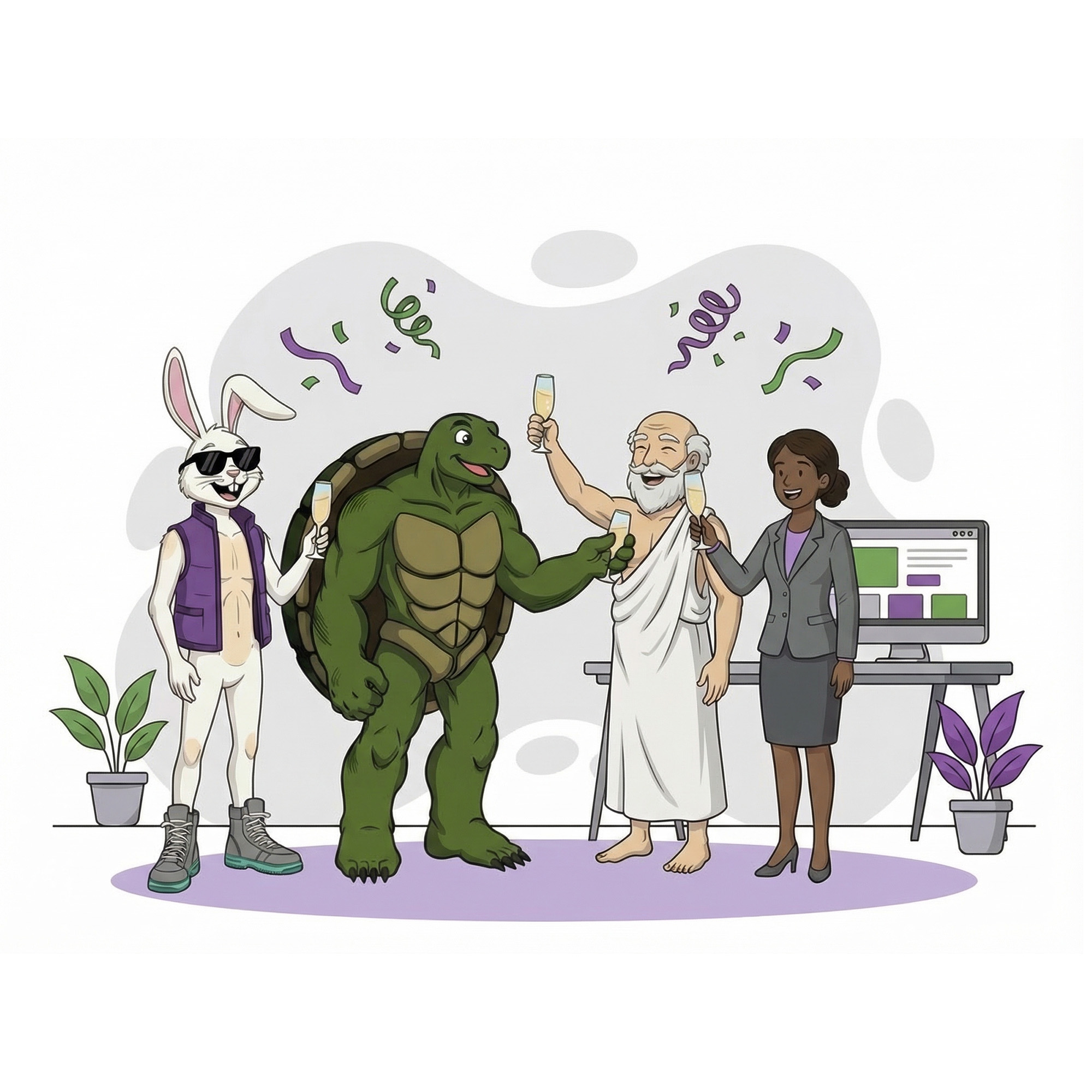 toasting the success of a new website build and launch