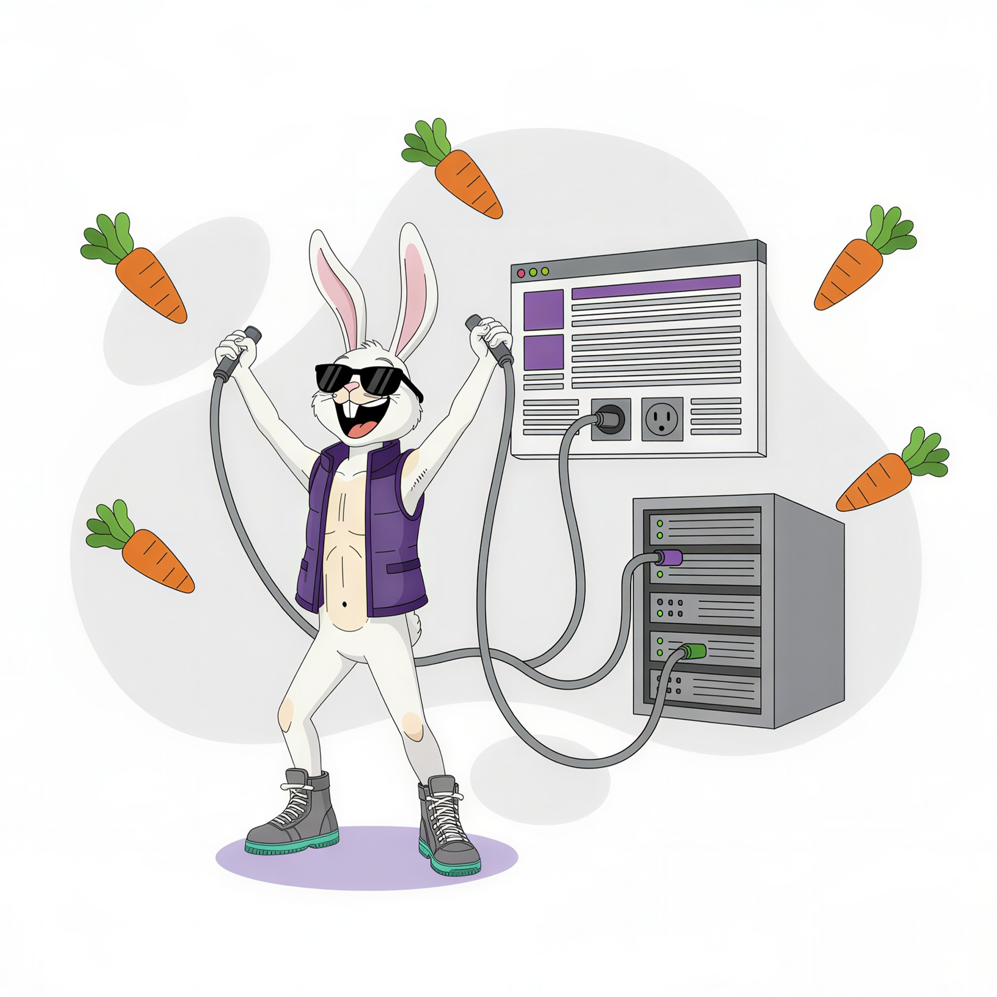 brand character connecting integrations like a crm to a website