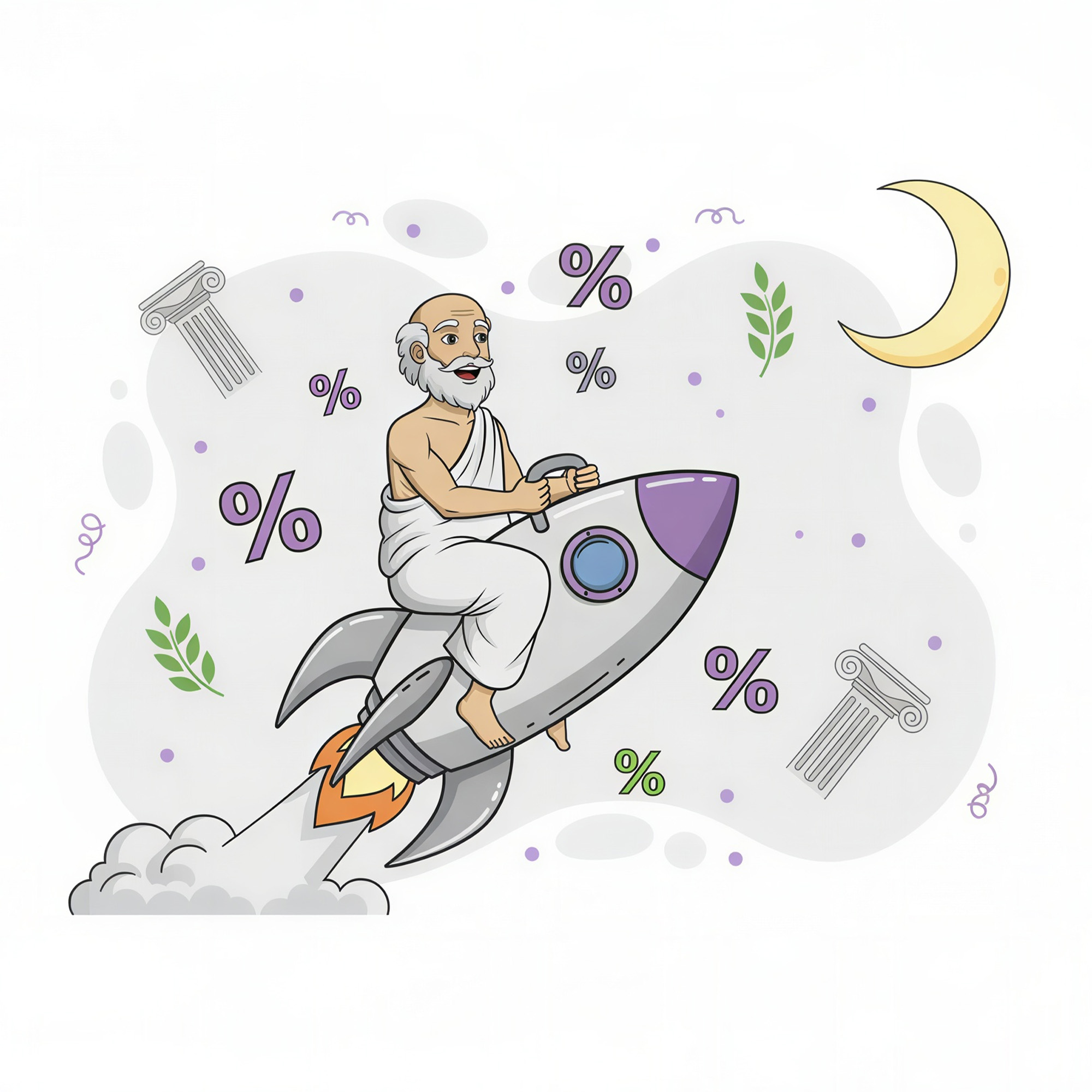 riding a rocketship to the moon, illustrating positive results from improving conversion rates on a website